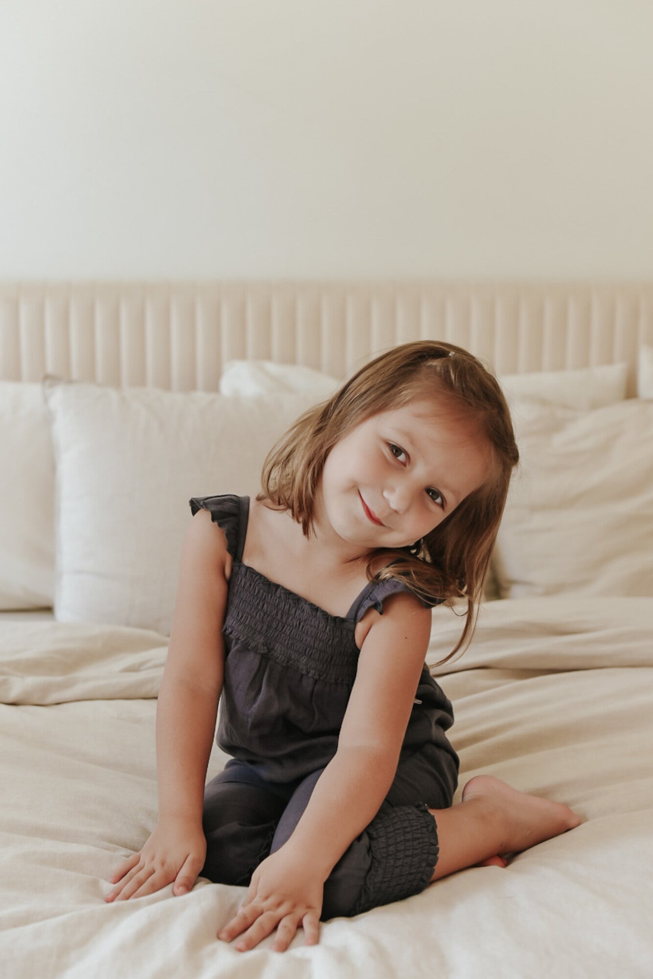 Chia Seed | Kid's Organic Muslin Sleeveless Romper