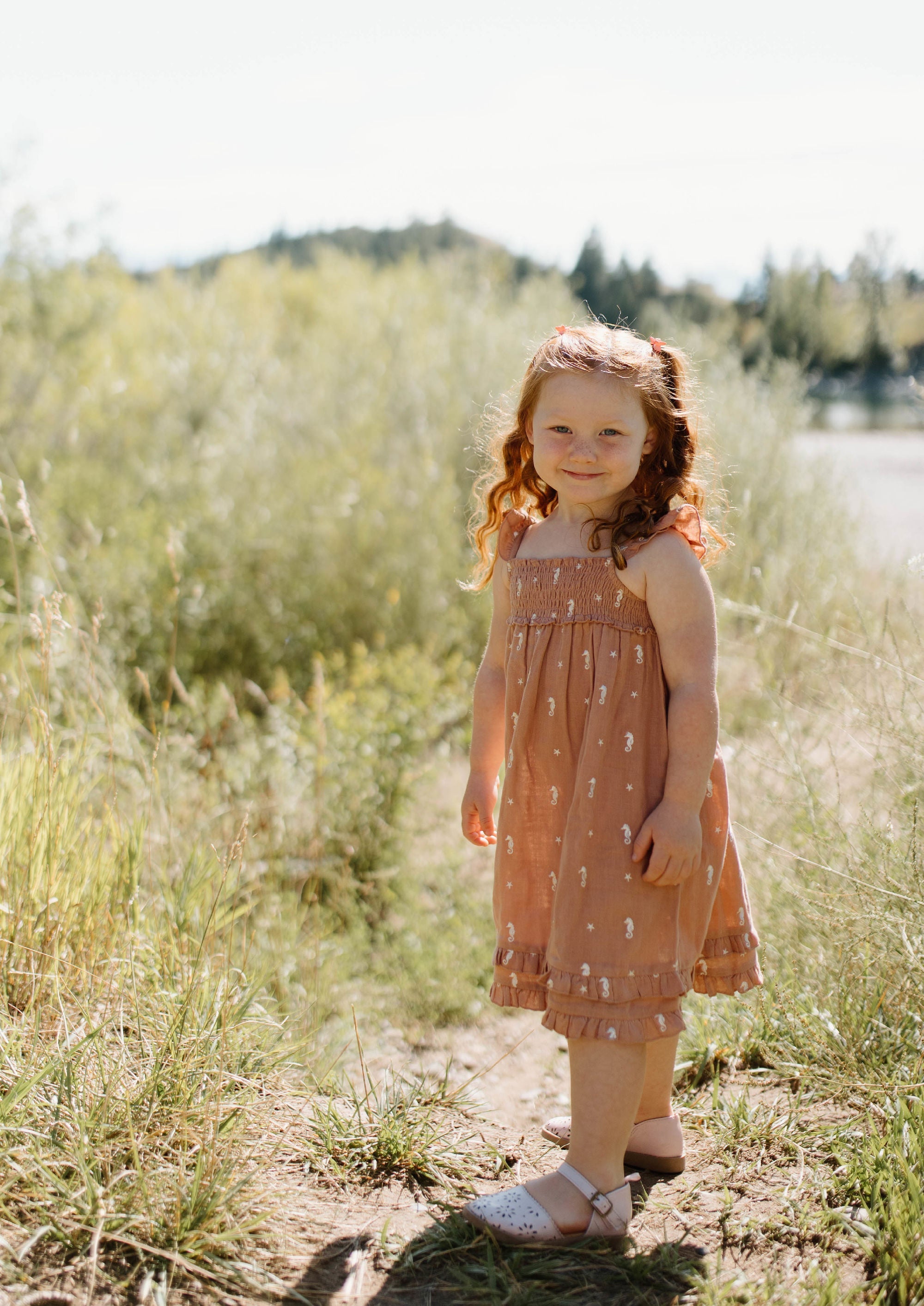 Adobe Seahorse | Kid's Organic Muslin Summer Dress