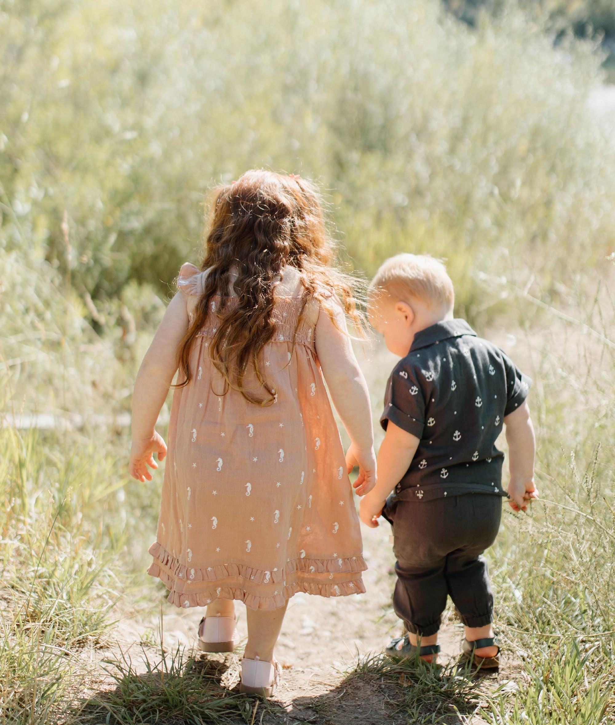 Adobe Seahorse | Kid's Organic Muslin Summer Dress