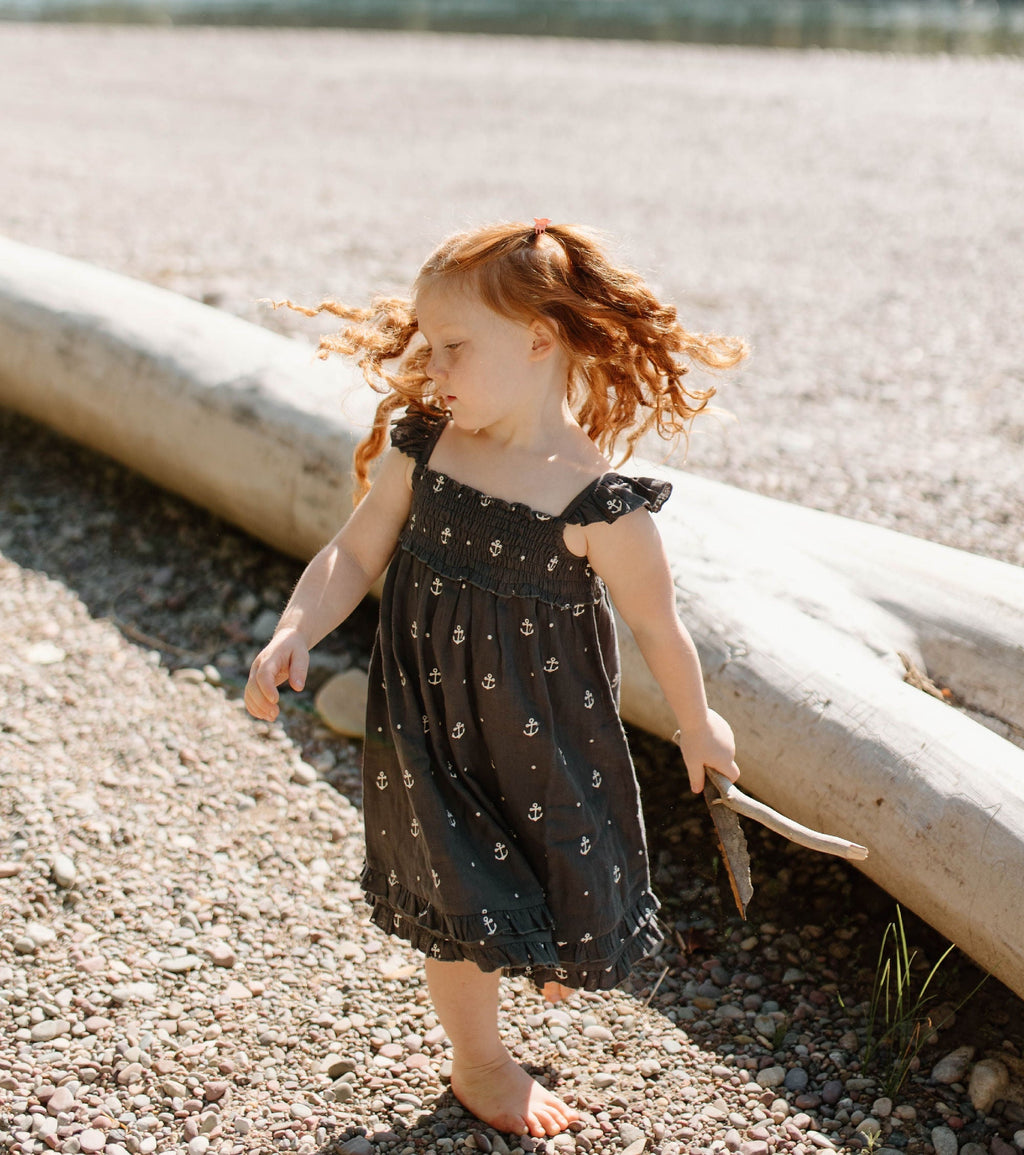 Chia Anchor | Kid's Organic Muslin Summer Dress