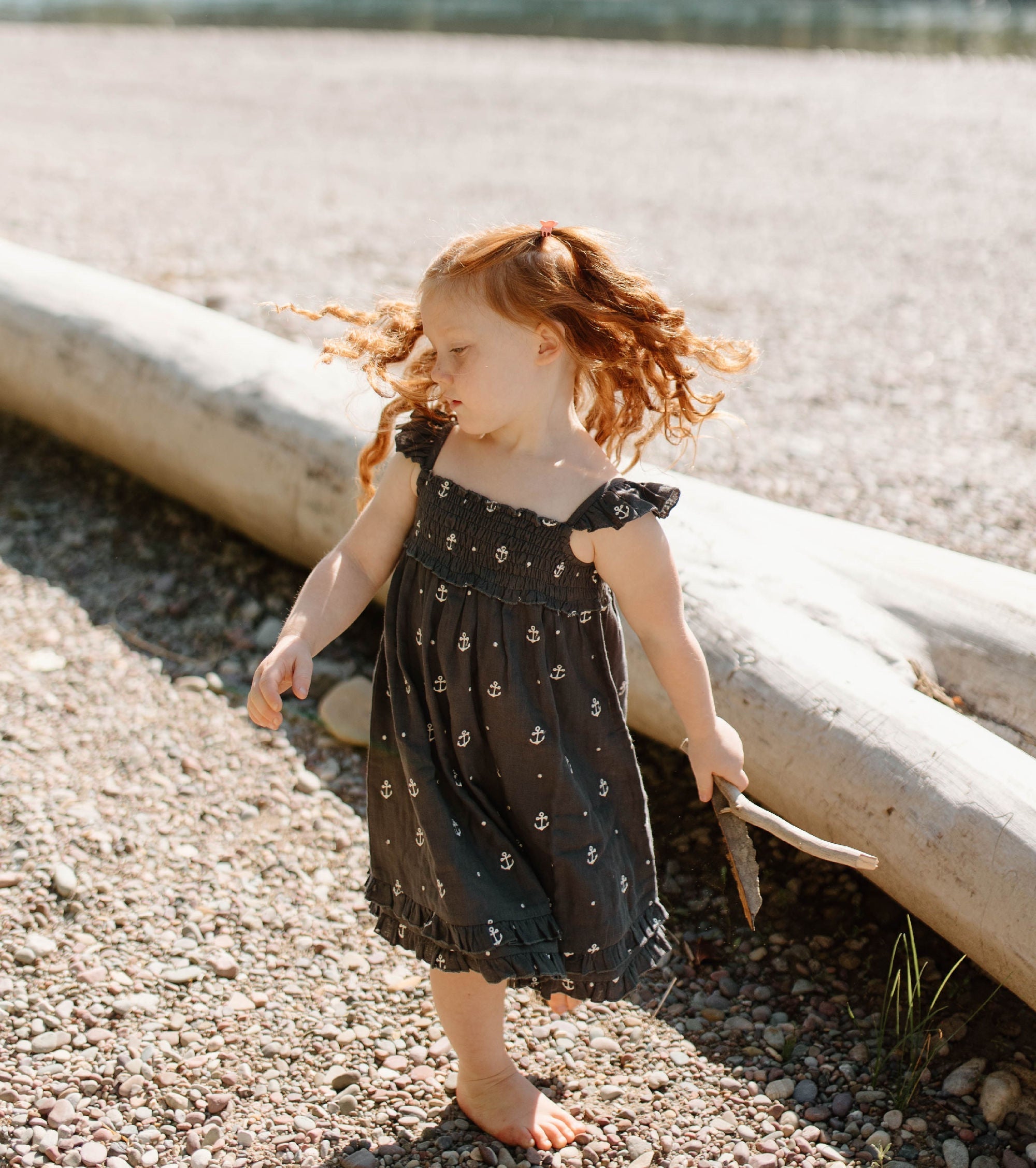 Chia Anchor | Kid's Organic Muslin Summer Dress