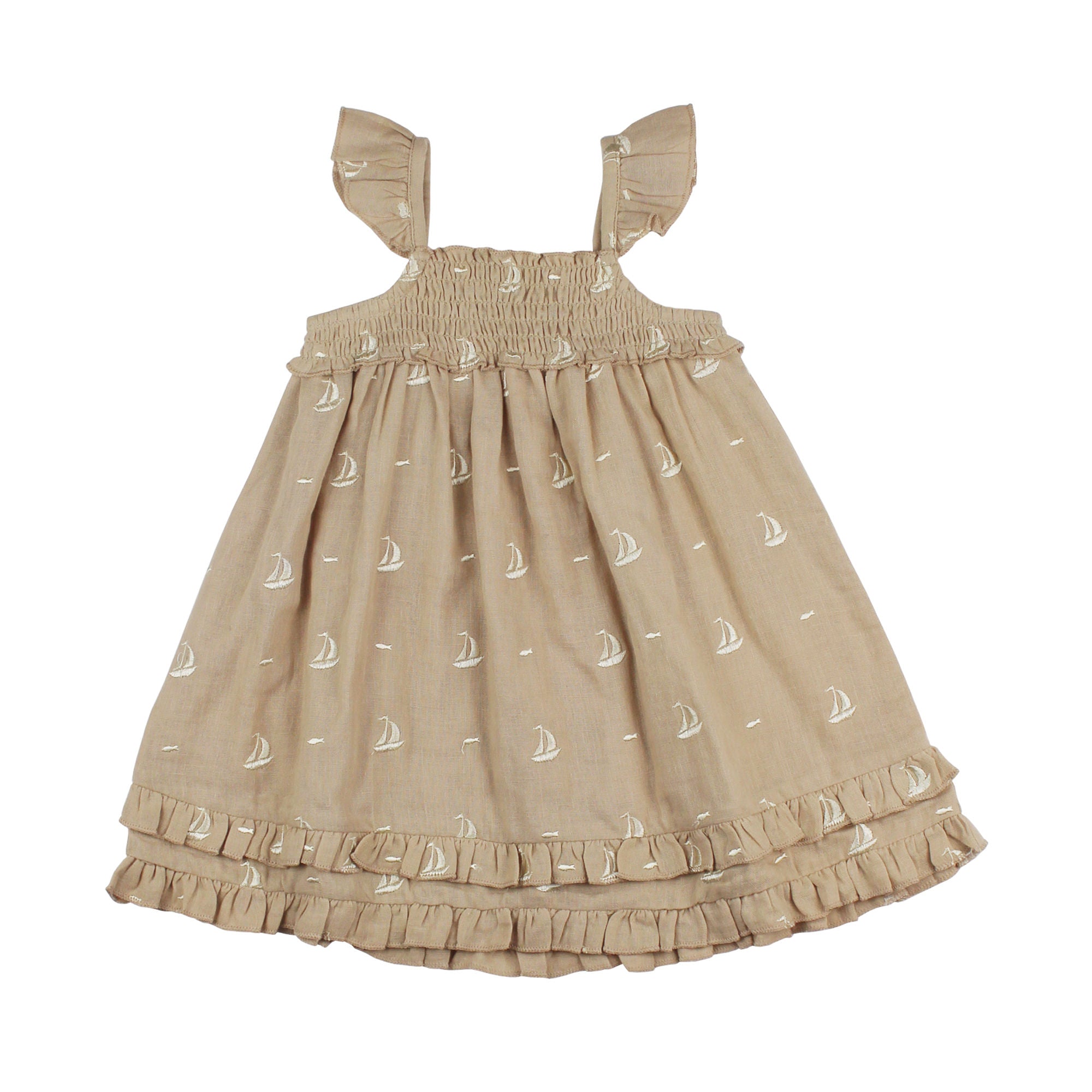 Oatmeal Sailboat | Kid's Organic Muslin Summer Dress