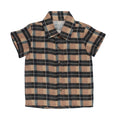 Adobe Chia Plaid | Kids' Printed Muslin Button-Up S/Sleeve