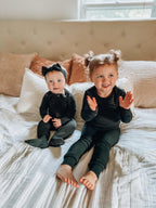 Black | Kid's Organic PJ Set