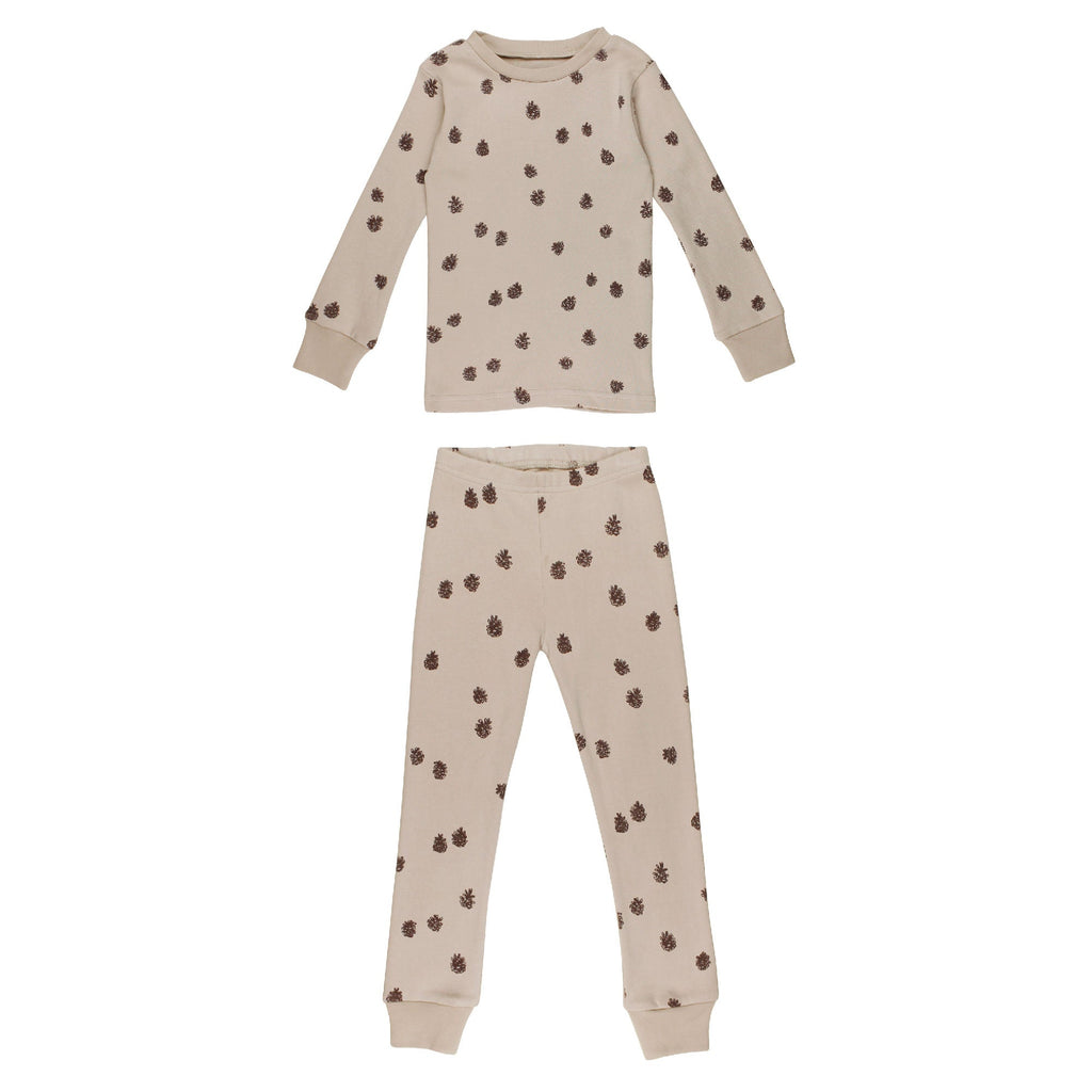 Oatmeal Pinecone | Kids' Organic PJ Set