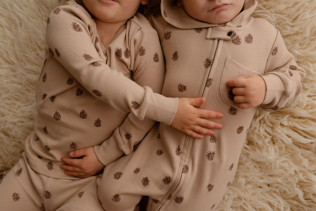 Oatmeal Pinecone | Kids' Organic PJ Set