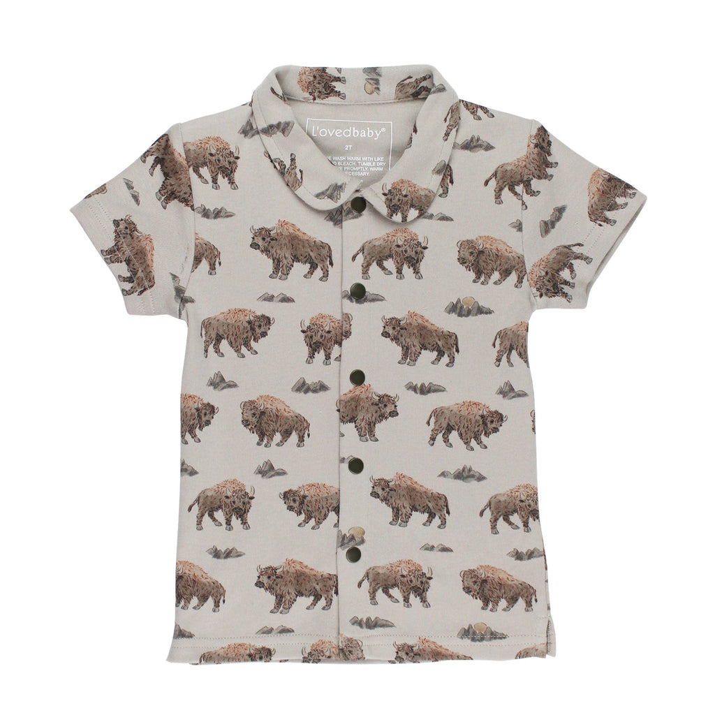 Bison | Kids' Organic Button-Up S/Sleeve