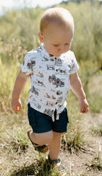 Farm Friends | Kids' Organic Button-Up S/Sleeve