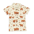 Highland Cow | Kids' Organic Button-Up S/Sleeve