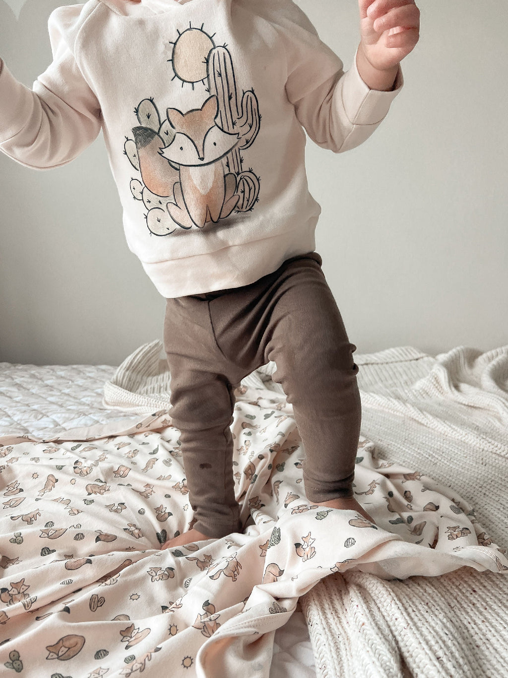Little Fox Graphic | Kids' Organic Raglan Hoodie