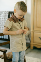 Oatmeal | Kids' Western Button-Up Shirt