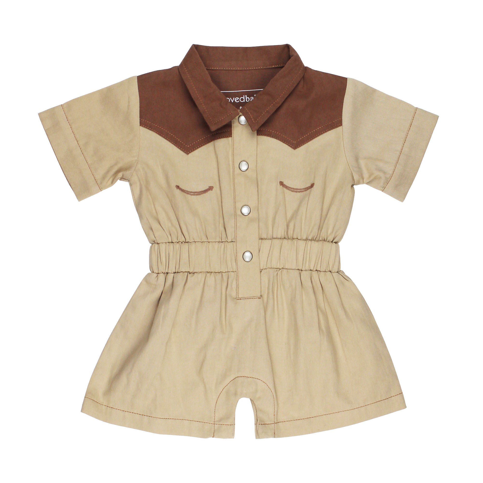 Oatmeal | Kids' Organic Western Romper