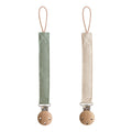 Linen Pacifier Clip 2-Pack - Mushie