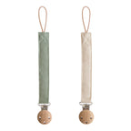 Linen Pacifier Clip 2-Pack - Mushie