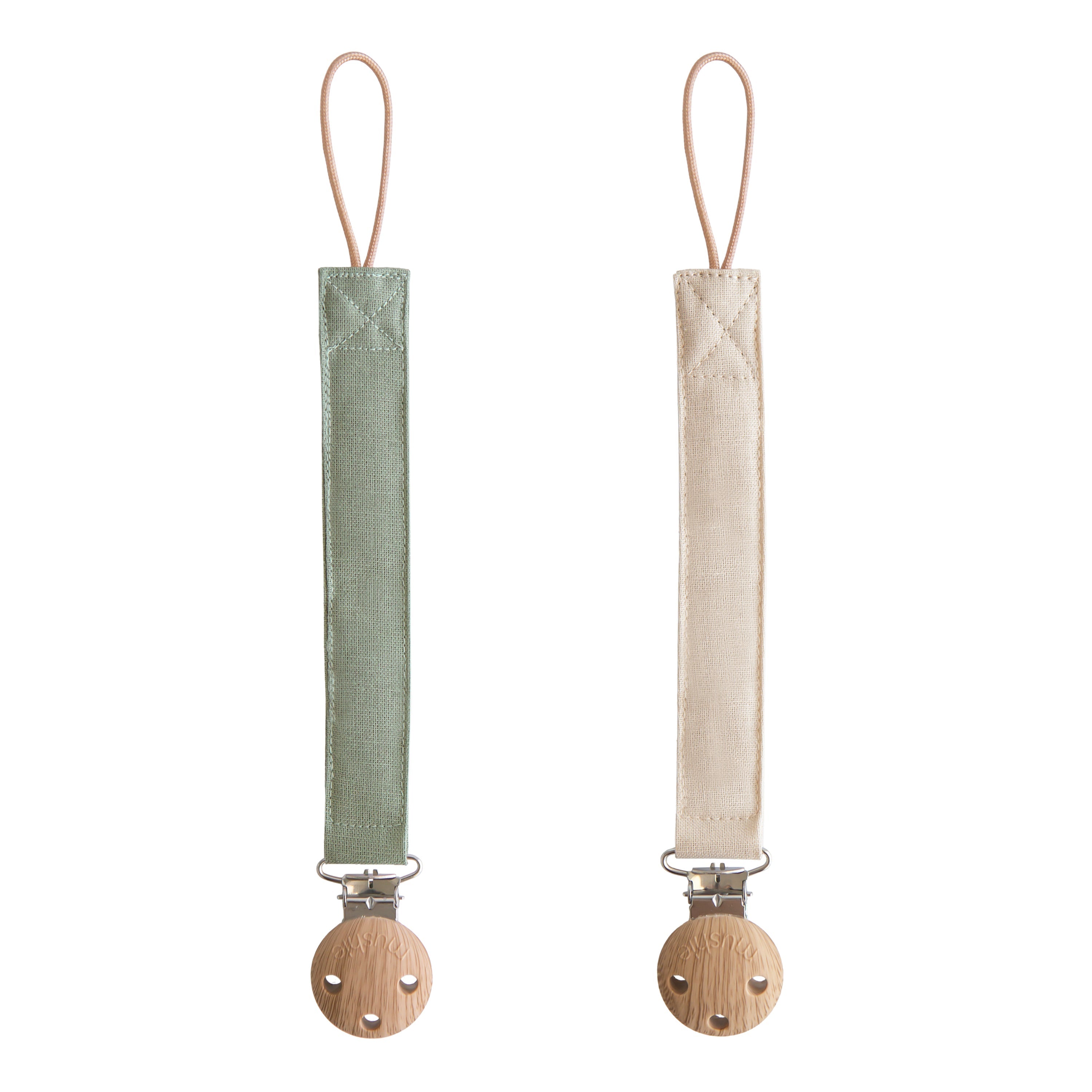 Linen Pacifier Clip 2-Pack - Mushie