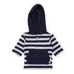 Navy/Light Gray Stripe | Organic Hoodie
