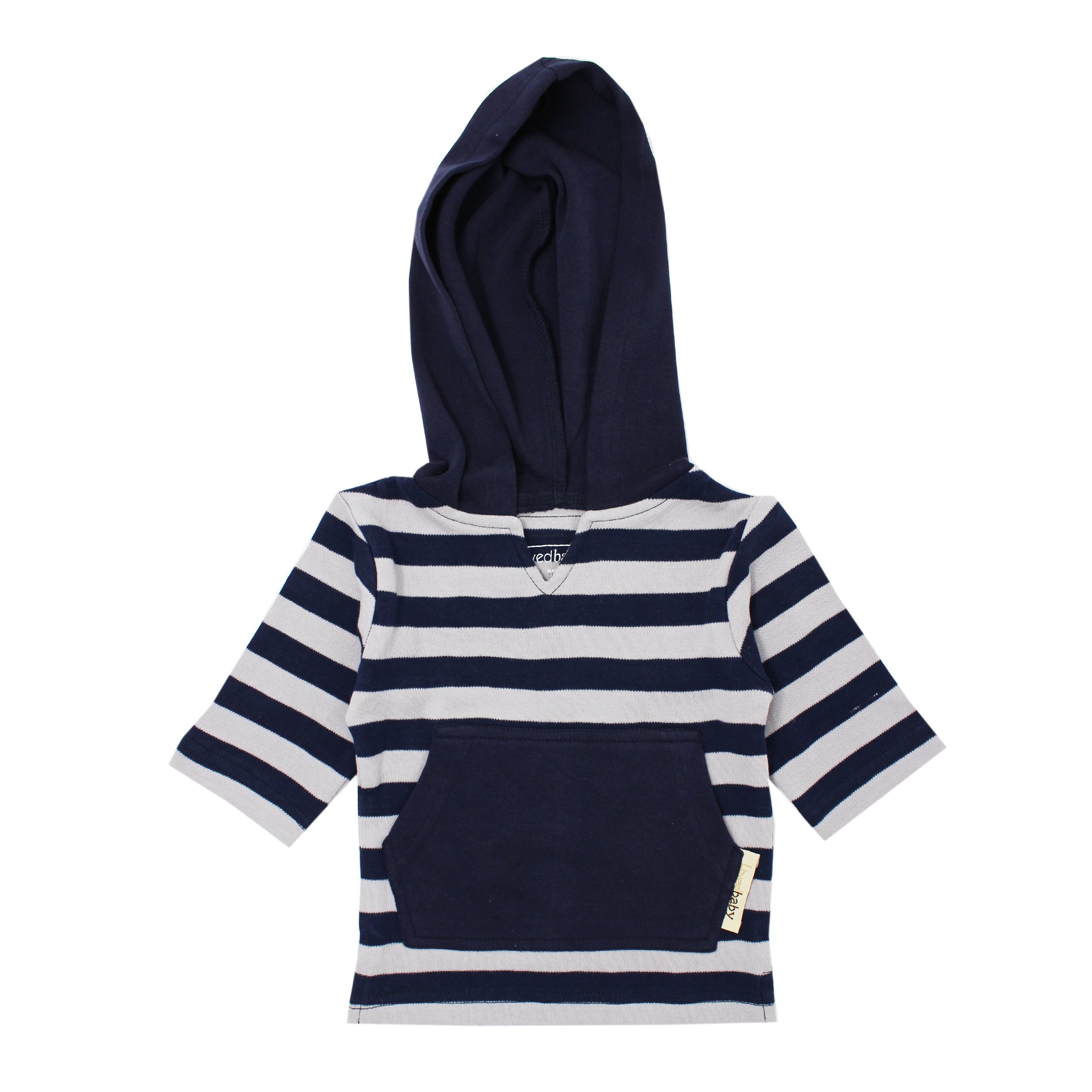 Navy/Light Gray Stripe | Organic Hoodie