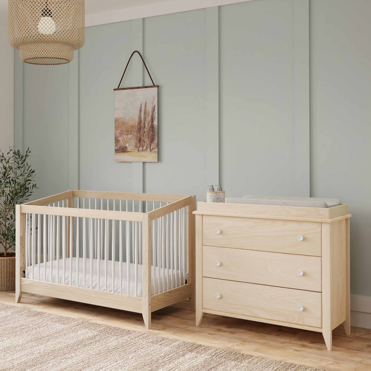 Cuna convertible 4 en 1 Sprout con kit de conversión a cama para niños pequeños