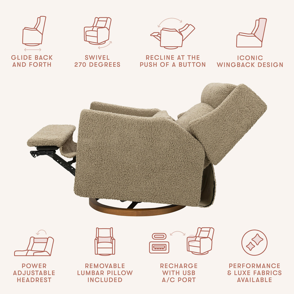 Kiwi Plus Chair and a Half Power Recliner and Swivel Glider with Power Adjustable Headrest and USB Port
