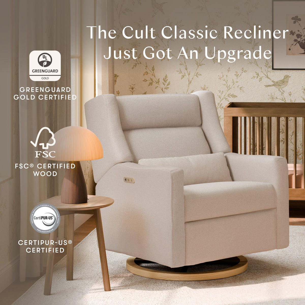 Kiwi Plus Chair and a Half Power Recliner and Swivel Glider with Power Adjustable Headrest and USB Port