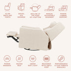Kiwi Deluxe Power Recliner and Swivel Glider with Heat and Massage