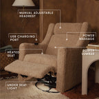 Kiwi Deluxe Power Recliner and Swivel Glider with Heat and Massage