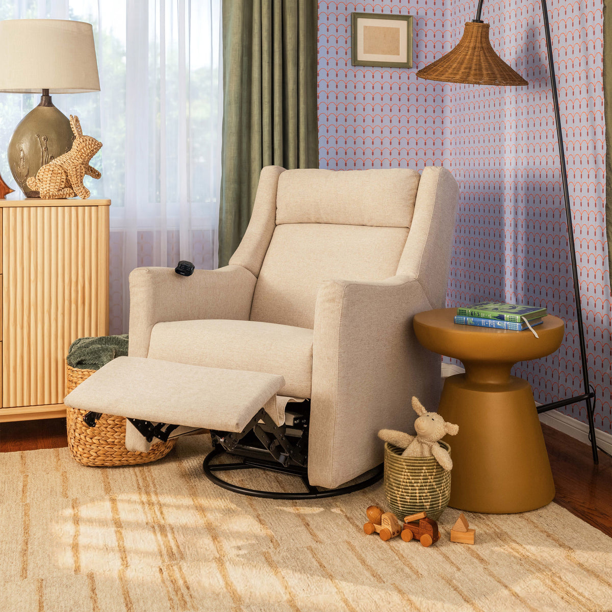 Kiwi Deluxe Power Recliner and Swivel Glider with Heat and Massage