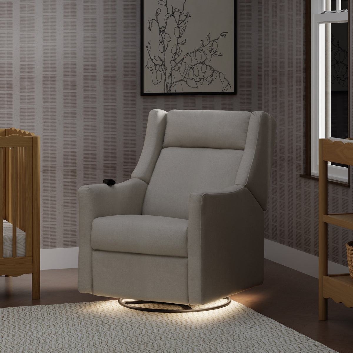Kiwi Deluxe Power Recliner and Swivel Glider with Heat and Massage