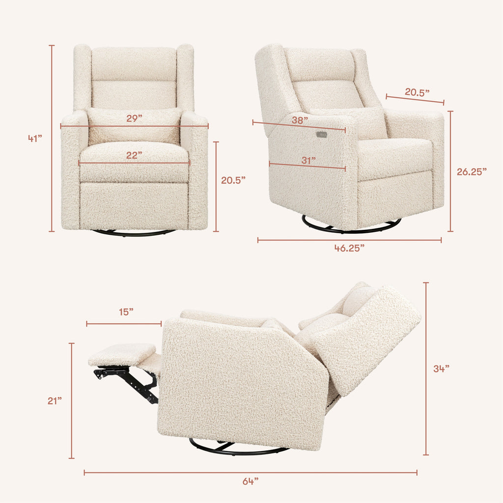 Kiwi Plus Power Recliner and Swivel Glider with Power Adjustable Headrest and USB Port
