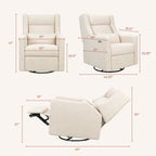 Kiwi Plus Power Recliner and Swivel Glider with Power Adjustable Headrest and USB Port