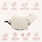 Kiwi Plus Power Recliner and Swivel Glider with Power Adjustable Headrest and USB Port