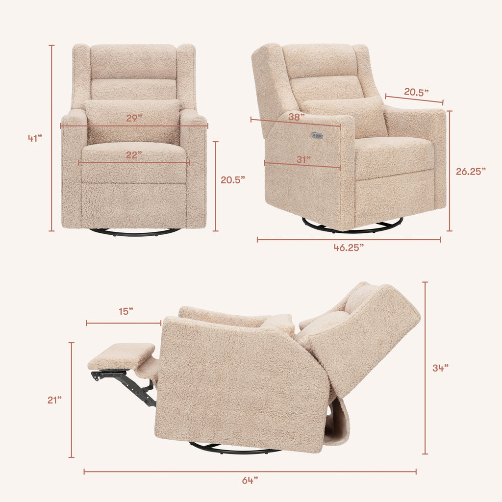 Kiwi Plus Power Recliner and Swivel Glider with Power Adjustable Headrest and USB Port