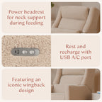 Kiwi Plus Power Recliner and Swivel Glider with Power Adjustable Headrest and USB Port