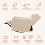 Kiwi Plus Power Recliner and Swivel Glider with Power Adjustable Headrest and USB Port