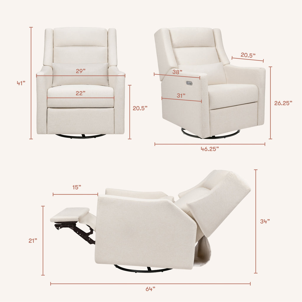 Kiwi Plus Power Recliner and Swivel Glider with Power Adjustable Headrest and USB Port