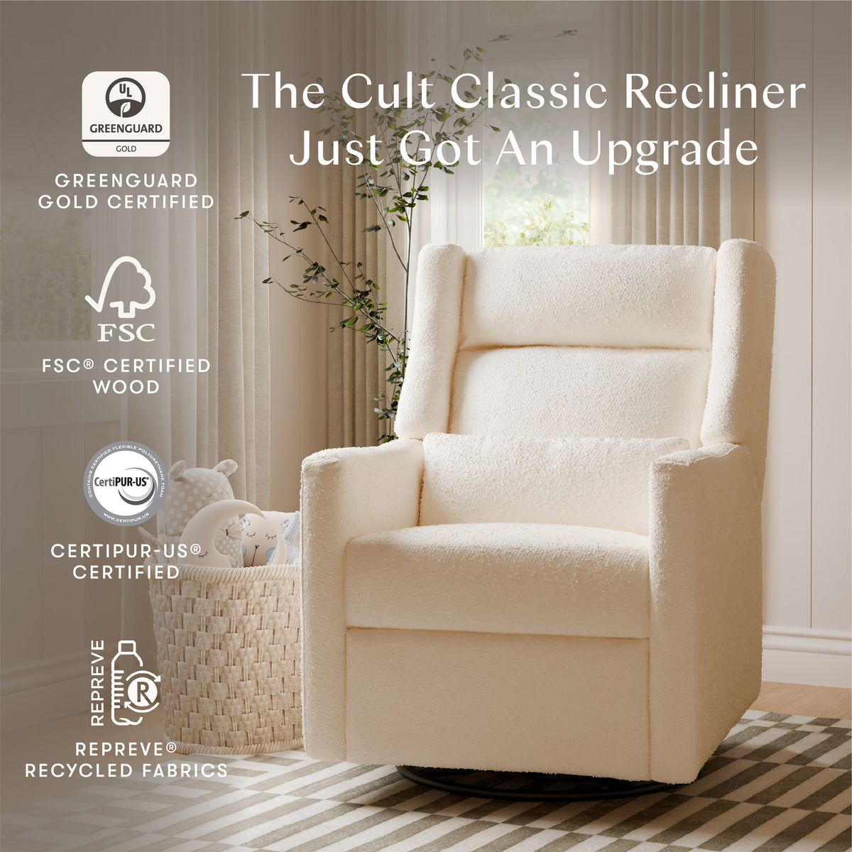 Kiwi Plus Power Recliner and Swivel Glider with Power Adjustable Headrest and USB Port