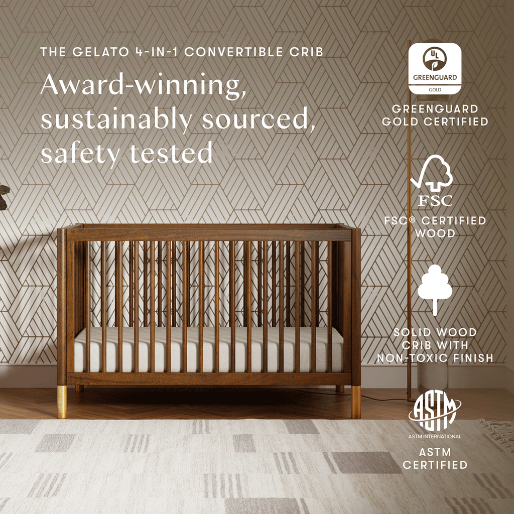 Cuna convertible 4 en 1 Gelato con kit de conversión a cama para niños pequeños