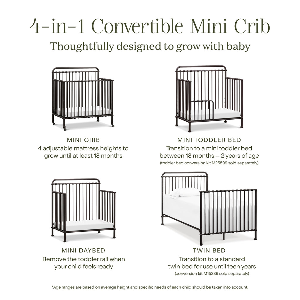 Winston 4-in-1 Convertible Mini Crib
