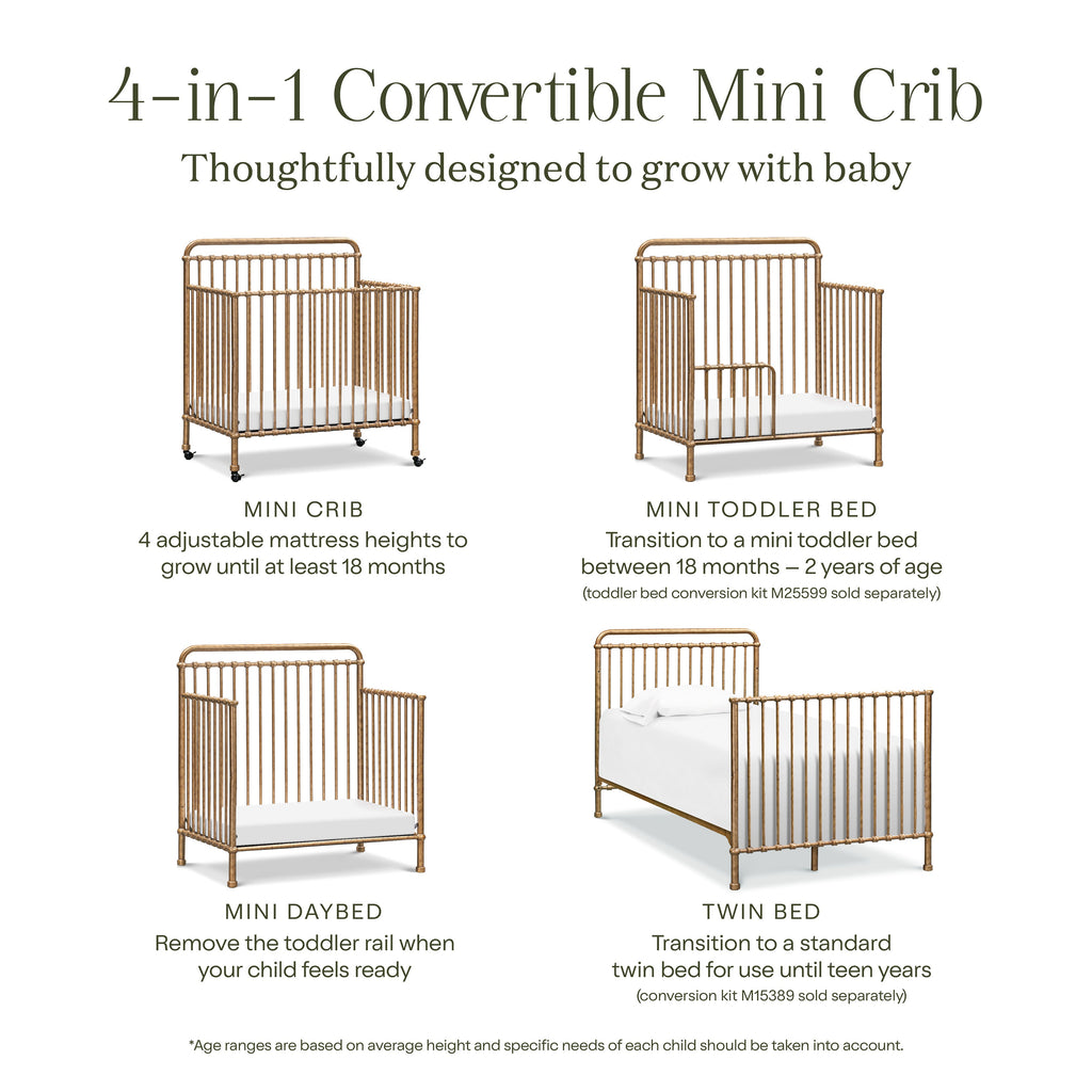 Winston 4-in-1 Convertible Mini Crib