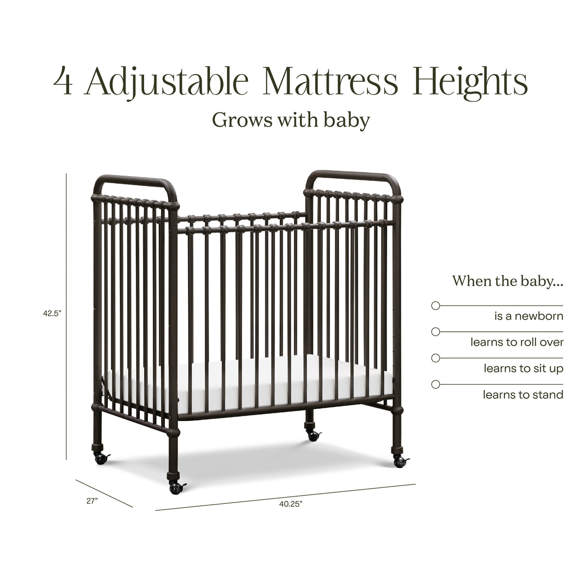 Abigail 3-in-1 Convertible Mini Crib