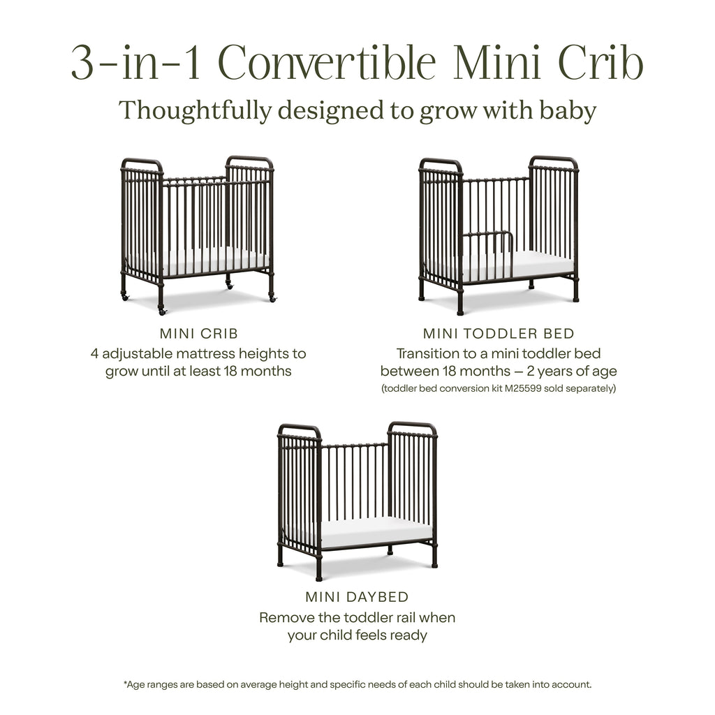 Abigail 3-in-1 Convertible Mini Crib