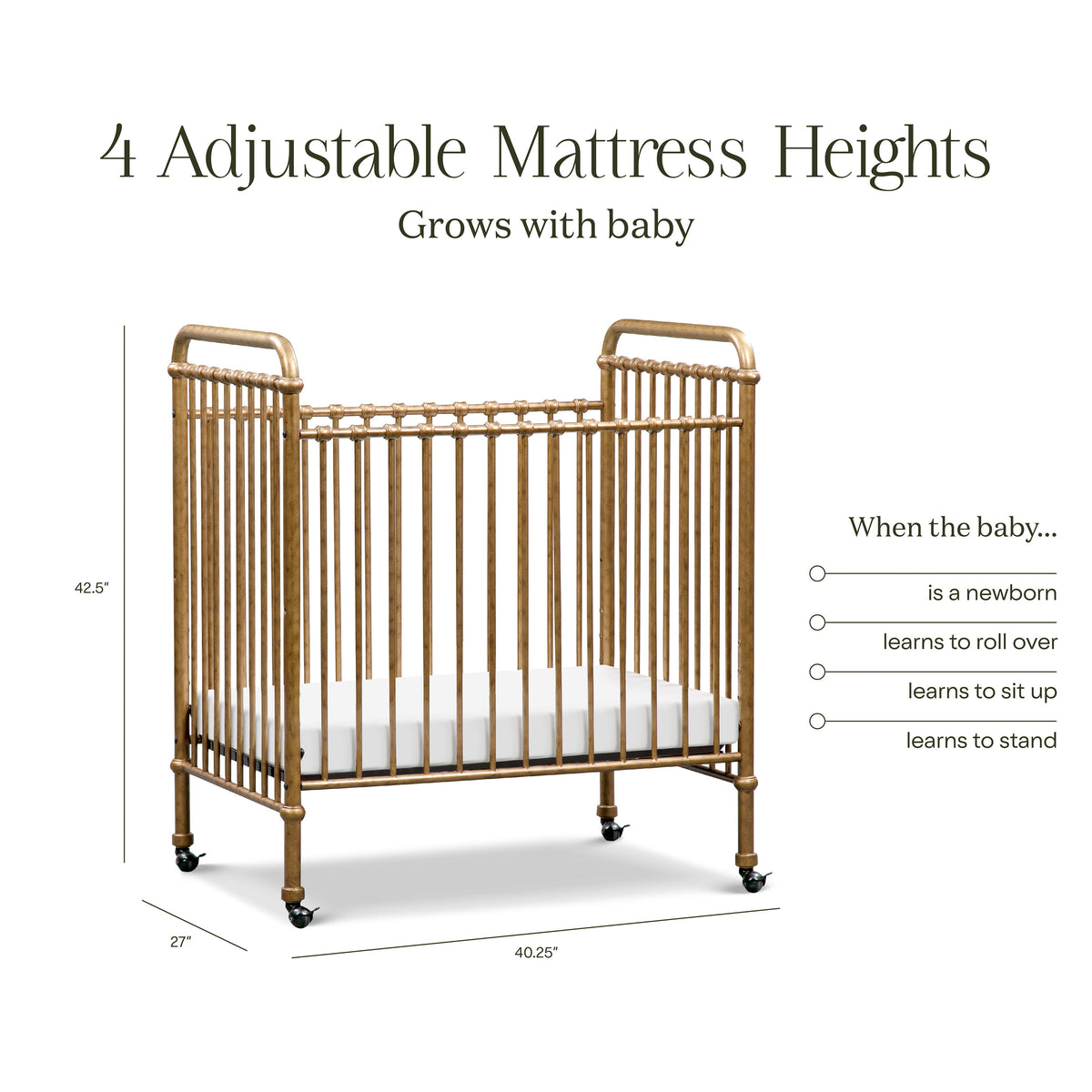 Abigail 3-in-1 Convertible Mini Crib