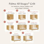 Palma 8-in-1 Convertible All-Stages® Crib with Bassinet & Toddler Bed Kits