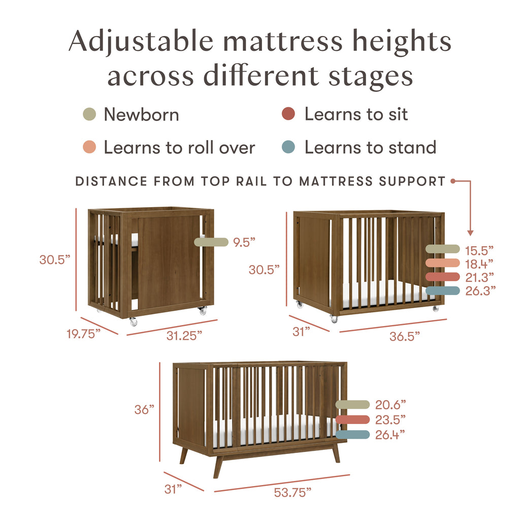 Palma 8-in-1 Convertible All-Stages® Crib with Bassinet & Toddler Bed Kits