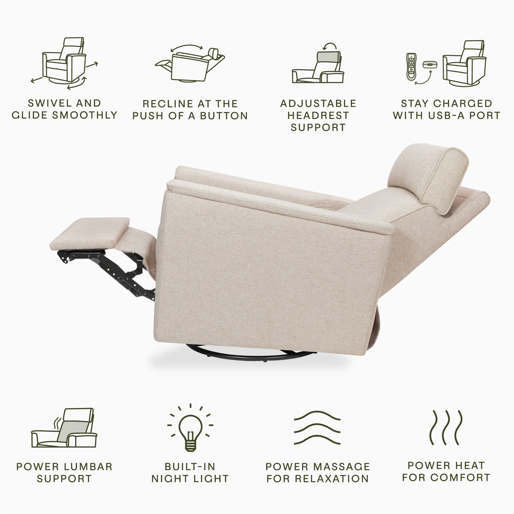 Willa Deluxe Power Recliner and Swivel Glider with Heat and Massage