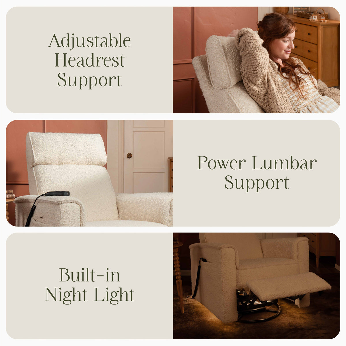 Willa Deluxe Power Recliner and Swivel Glider with Heat and Massage