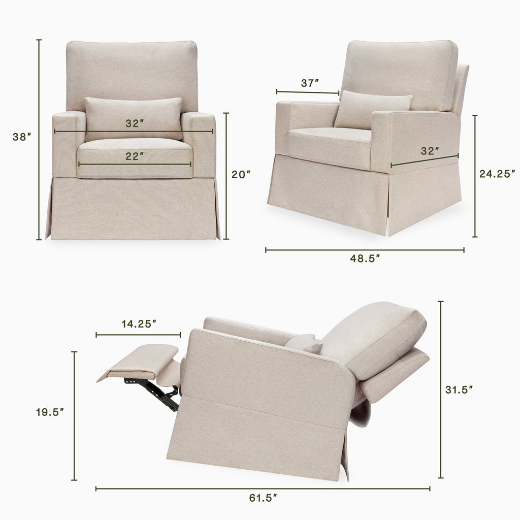 Sillón reclinable y mecedora giratoria Crawford