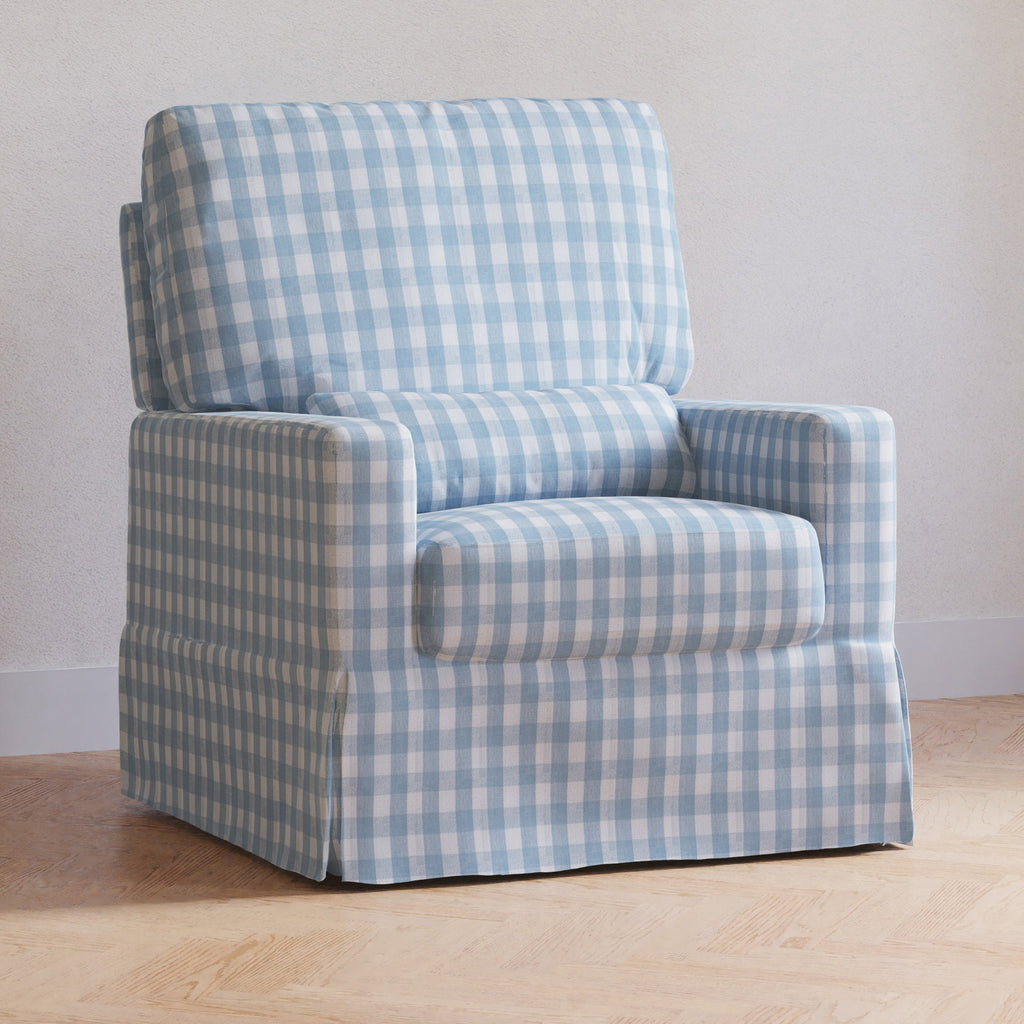 Sillón giratorio y mecedora Crawford con respaldo de almohada