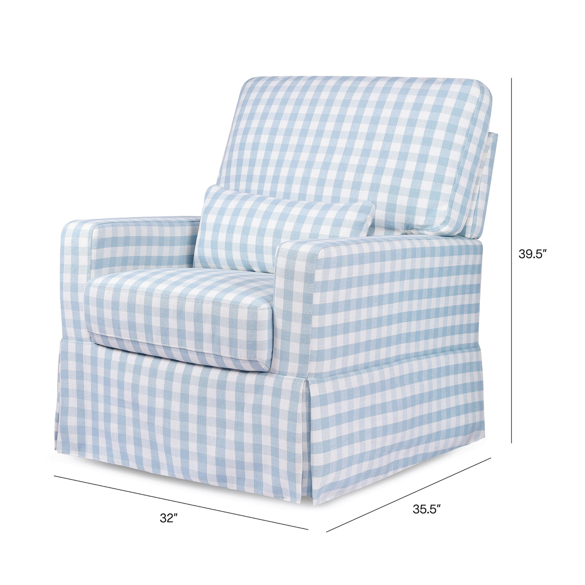Sillón giratorio y mecedora Crawford con respaldo de almohada