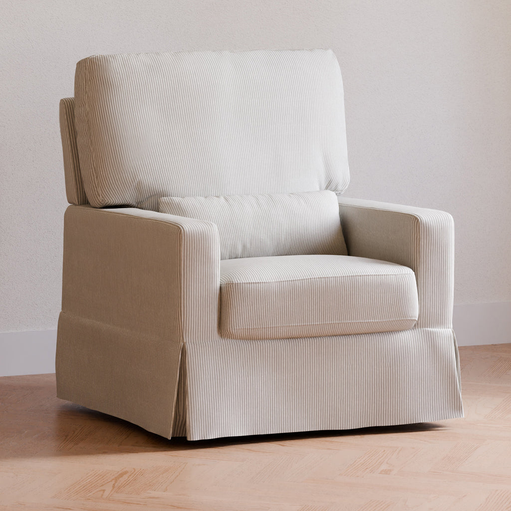 Sillón giratorio y mecedora Crawford con respaldo de almohada